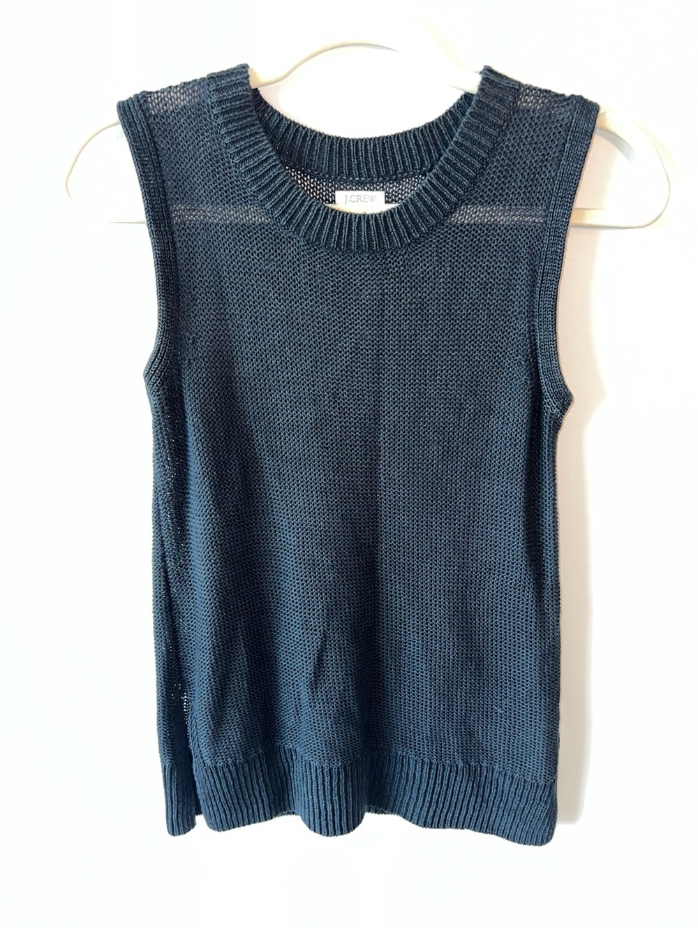 J. Crew Black 100% Linen Sleeveless Sweater Lightweight